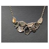 18' .925 Sterling Mulitstone Necklace 19.5g