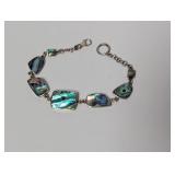 8' .925 Sterling Abalone Shell Bracelet 9.5g