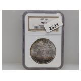 NGC 1887 MS63 90% Silv Morgan $1