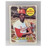 1969 Topps #85 Lou Brock HOF Cardinals Crease