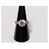 .925 Sterl CZ Engagement Ring Sz 7