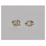 .925 Sterl Opal Halo Stud Earrings