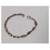 8' .925 Sterl Yellow Oval Stone Link Bracelet