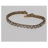 8' Vermeil/.925 Sterl CZ Stone Bracelet