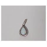 .925 Sterl Opal/Diamond Pendant