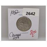 1952 80% Silv Canada Quarter