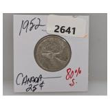 1952 80% Silv Canada Quarter