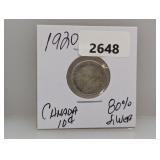 1920 80% Silv Canada Dime