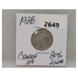 1928 80% Silv Canada Dime
