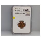 NGC 1958-D MS66RD Wheat Cent