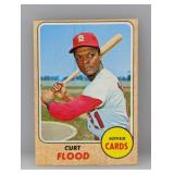 1968 Topps Curt Flood #180 Edge Paper Loss