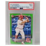 2025 1st Bowman Wetherholt Neon Green /399 PSA 9