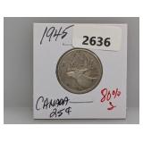 1945 80% Silv Canada Quarter