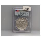 PCGS 2014-W MS70 1oz .999 Silv Eagle $1