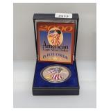2000 1oz .999 Silv Painted Eagle $1