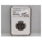 NGC 1776-2026-D MS66 Revolutionary War Quarter