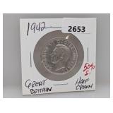 1942 50% Silv Gt Britain Half Crown