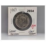 1943 50% Silv Gt Britain Half Crown