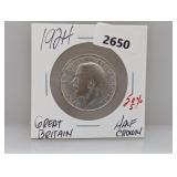 1924 50% Silv Gt Britain Half Crown