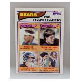 1982 Topps Bears Team Leaders Walter Payton Stains