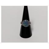 .925 Sterl Opal/Lavender Stone Ring Sz 7.5