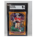 2020 Prizm Orange Disco #290 Joe Montana SGC 9