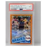 2020 Acuna Jr. Topps Ch Orange Ref Auto /25 PSA 9