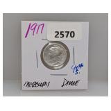 1917 90% Silv Mercury Dime