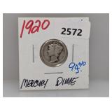 1920 90% Silv Mercury Dime