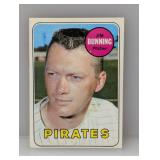1969 Topps #175 Jim Bunning HOF Pirates Surface