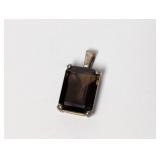 .925 Sterl Smoky Quartz Pendant