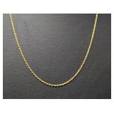 24' Vermeil/.925 Sterl Rope Chain Necklace