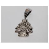 .925 Sterl Hollow Christmas Tree Pendant