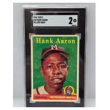 1958 Topps SGC 2 #30 Yellow Letter Hank Aaron HOF