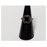 .925 Sterl Ornate Vtg Filigree Ring Sz 7