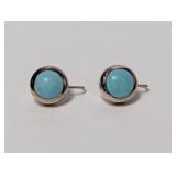 .925 Sterling Turquoise Drop Earrings