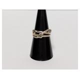 .925 Sterl Maracsite Heart Twisted Band Sz 7.5
