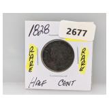 Rare 1828 Half Cent