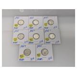 (8) Mixed Date Mercury Dimes