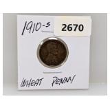 1910-S Wheat Penny