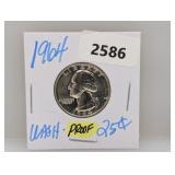 1964 PF 90% Silv Wash Quarter