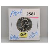 1964 PF 90% Silv Wash Quarter