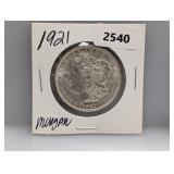 1921 90% Silv Morgan $1 Dollar