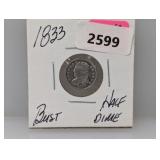 1833 90% Silv Bust Half Dime
