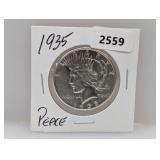 1935 90% Silv Peace $1 Dollar