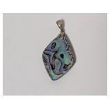 .925 Sterling Abalone Shell Pendant