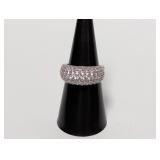 .925 Sterl CZ Dome Ring Sz 7