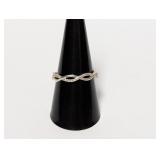 .925 Sterl Diamond Twisted Ring Sz 9