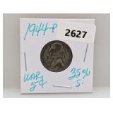 1944-P 35% Silv War Nickel