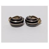 .925 Sterling Clip On Hoop Earrings